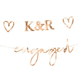 Customisable Rose Gold Engaged Bunting
