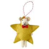 Felt Star Mouse Christmas Tree Decoration