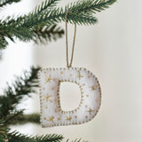Alphabet Initial Embroidered Felt Christmas Tree Decoration