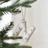 Alphabet Initial Embroidered Felt Christmas Tree Decoration
