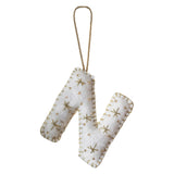 Alphabet Initial Embroidered Felt Christmas Tree Decoration