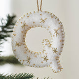 Alphabet Initial Embroidered Felt Christmas Tree Decoration