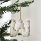 Alphabet Initial Embroidered Felt Christmas Tree Decoration