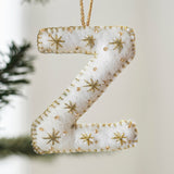 Alphabet Initial Embroidered Felt Christmas Tree Decoration
