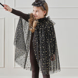 Black & Gold Star Witch Costume Cape- 4 Inner Pack