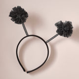 Black Pom Pom Bumble Bee Headband- 4 Inner Pack