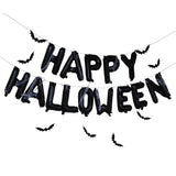 Happy Halloween Balloon Bunting with Hanging Bats and Cobwebs- 5 Inner Pack