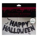 Happy Halloween Balloon Bunting with Hanging Bats and Cobwebs- 5 Inner Pack