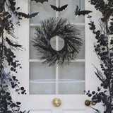 Black Twig Halloween Wreath with Bats- 5 Inner Pack