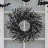Black Twig Halloween Wreath with Bats- 5 Inner Pack