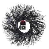 Black Twig Halloween Wreath with Bats- 5 Inner Pack