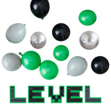 Black, Green and Grey Balloon Mosaic Balloon Pack with Letters- 5 Inner Pack