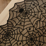 Black Spider Web Halloween Table Runner