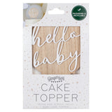 Hello Baby Wood and Acrylic Baby Shower Cake Topper