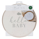 Hello Baby Neutral Baby Shower Plates