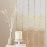 Neutral Ombre Tissue Paper Disc Party Backdrop- 5 Inner Pack