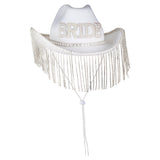 White Embellished Bride Cowboy Hat- 5 Inner Pack