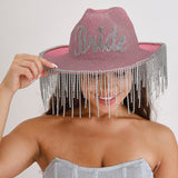 Pink Glitter Bride Cowboy Hat