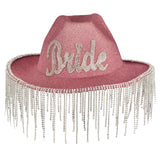 Pink Glitter Bride Cowboy Hat