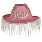 Pink Glitter Bride Cowboy Hat- 5 Inner Pack