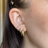 Tapered Crystal Starburst Hoop Earrings