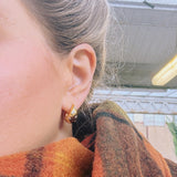 Tapered Crystal Starburst Hoop Earrings