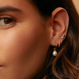 LUXE Pavé Huggie Hoop Earrings - Gold