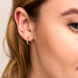 LUXE Pavé Huggie Hoop Earrings - Gold