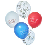 Red, White & Blue Party Like Royalty Balloons- 5 Inner Pack
