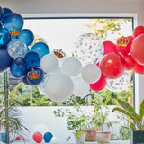 Red, White & Blue Balloon Arch With Crowns