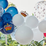 Red, White & Blue Balloon Arch With Crowns