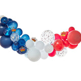 Red, White & Blue Confetti Balloon Arch With Crowns