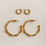 LUXE Polished Bamboo Large Hoop Earrings