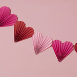 Pink and Red Paper Fan Heart Garland- 5 Inner Pack