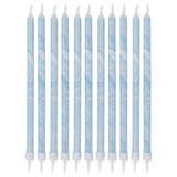 Blue Tall Marble Birthday Cake Candles