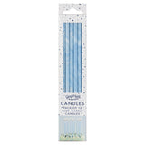 Blue Tall Marble Birthday Cake Candles- 5 Inner Pack