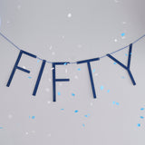 Navy 50th Birthday Milestone Balloon Bunting- 5 Inner Pack