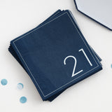 Navy 21st Birthday Milestone Paper Napkins- 5 Inner Pack