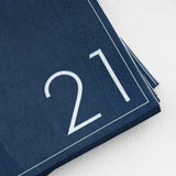 Navy 21st Birthday Milestone Paper Napkins- 5 Inner Pack