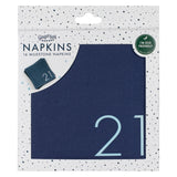 Navy 21st Birthday Milestone Paper Napkins- 5 Inner Pack
