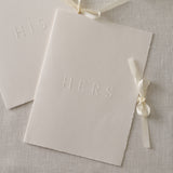 Cream His and Hers Wedding Vow Books