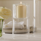 Clear Glass Pillar Candle Holders