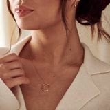Open Circle Mid Length Necklace - Gold