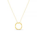 Open Circle Mid Length Necklace - Gold