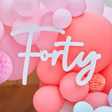40th Birthday Balloon Arch Sign