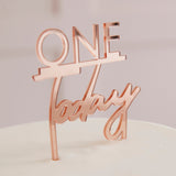 Rose Gold One Today 1st Birthday Cake Topper