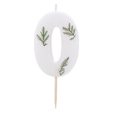 Leaf Foliage Number 0 Birthday Candle- 5 Inner Pack