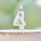 Leaf Foliage Number 4 Birthday Candle- 5 Inner Pack