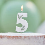 Leaf Foliage Number 5 Birthday Candle- 5 Inner Pack