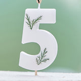 Leaf Foliage Number 5 Birthday Candle- 5 Inner Pack